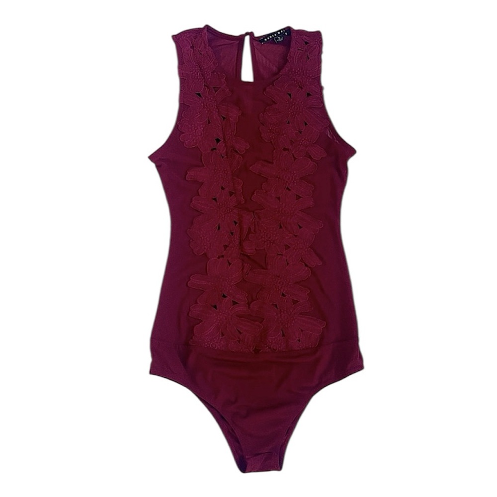 Haute Monde Burgundy Lace Bodysuit